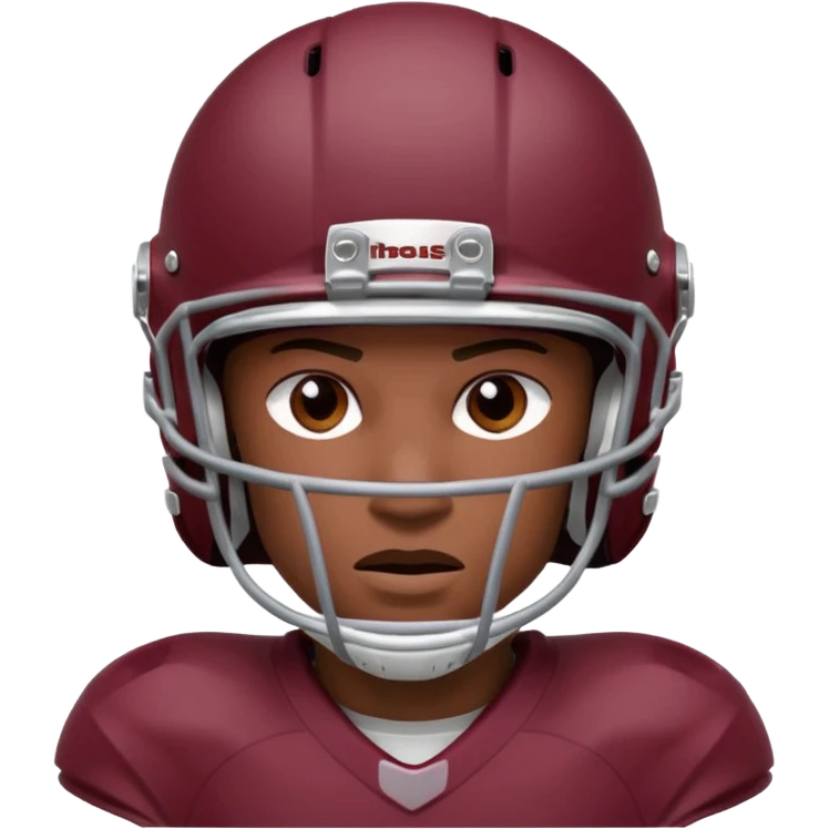 college football player Maroon color ( face and Helmet ) emoji