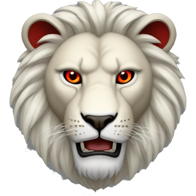 Angry withe lion withe red eyes emoji