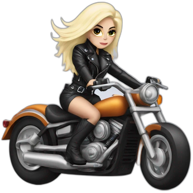 Lady Gaga Heavy Metal Lover on motorcycle  emoji