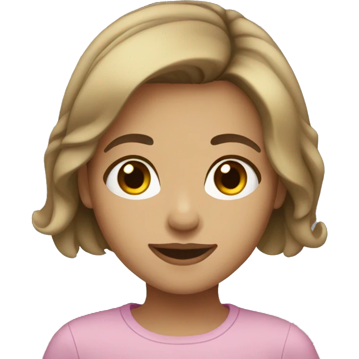 Girl with dark blonde hair and brown eyes  emoji