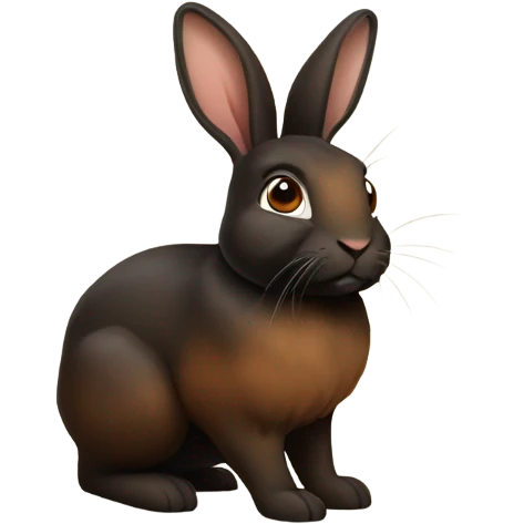 Brown and black rabbit emoji