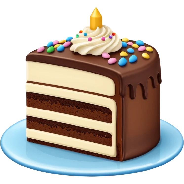 multi-layer cake slice with cream layers emoji