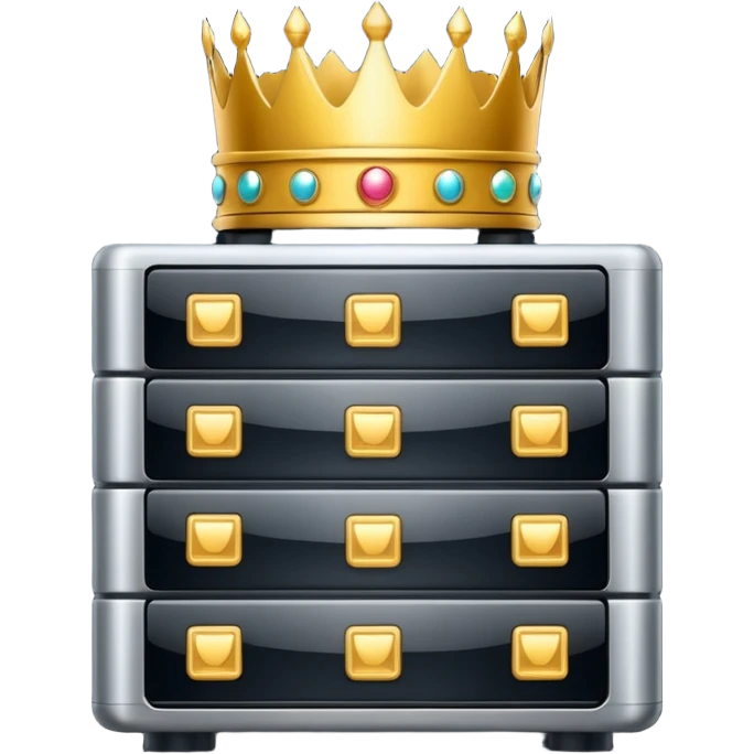 premium web hosting, server with golden crown emoji