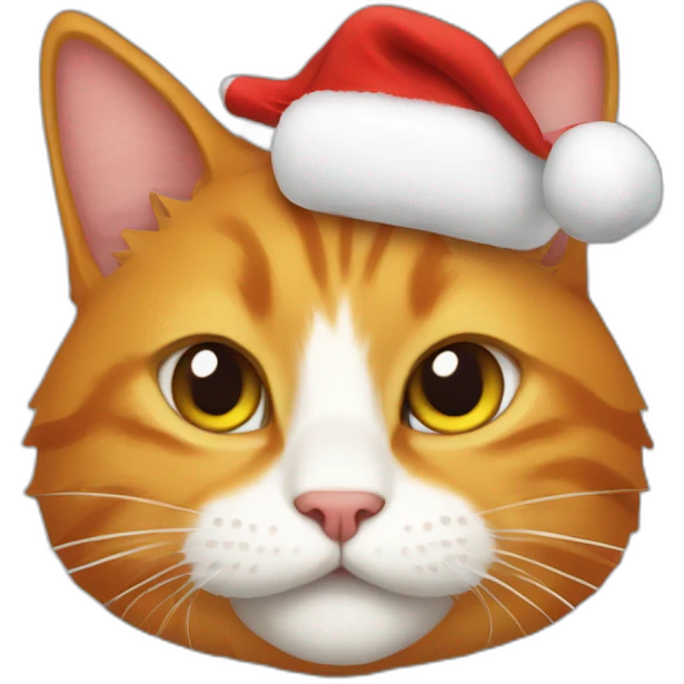 Ginger cat dress like santa claus  emoji