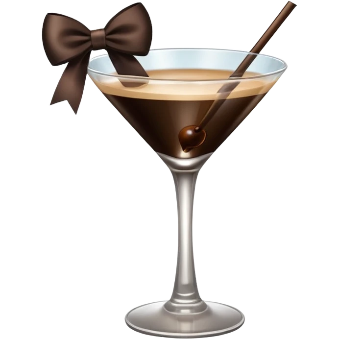 espresso martini with big Black Bow on martini على الكاس  emoji