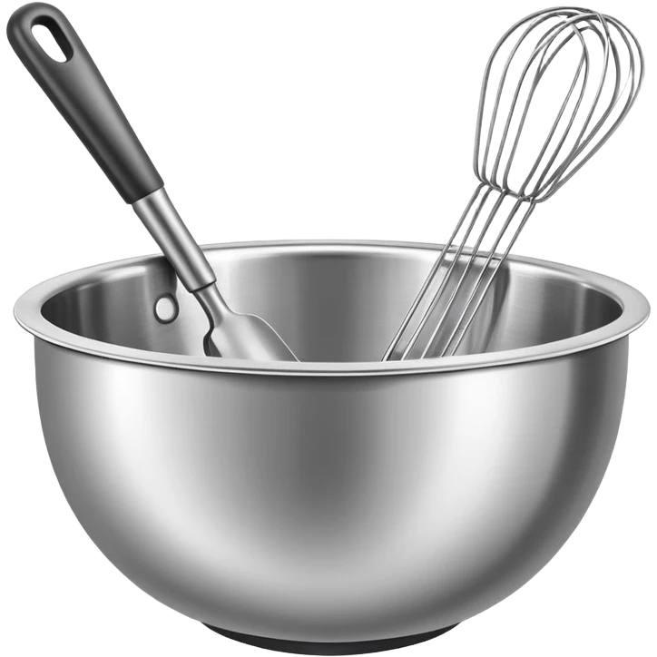 mixing bowl and whisk, simple and bright emoji