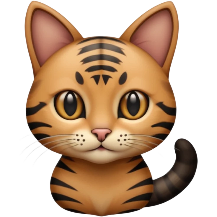 Light, brown, and black striped cat emoji