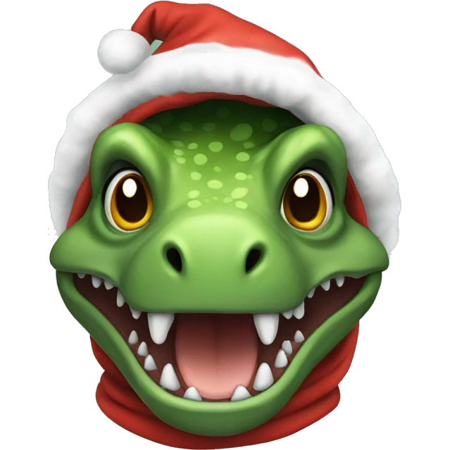 Dino with Xmas hood emoji