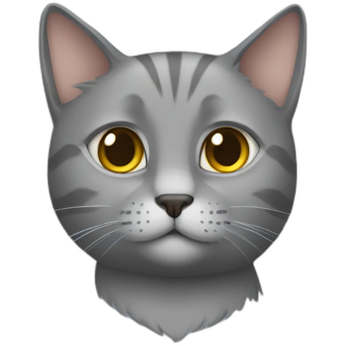 Grey cat handsome emoji