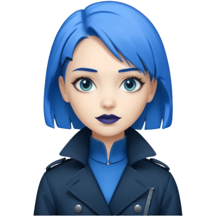 i want an emoji of a cool barb girl that likes blue, a techie girl that is like a matrix character emoji