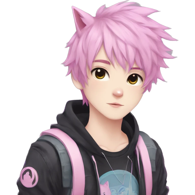 Cute Edgy Attractive Gorgeous Kawaii Pastel Anime Punk Catboy emoji