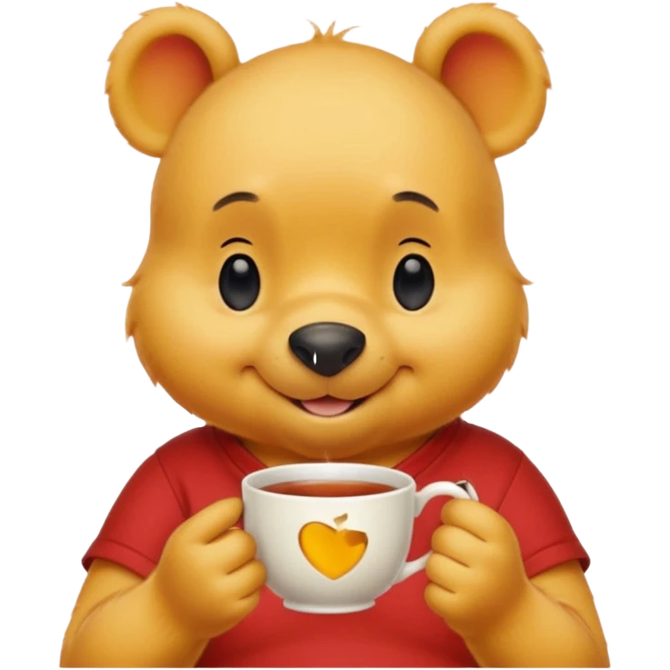 Winnie the Pooh drinking tea emoji