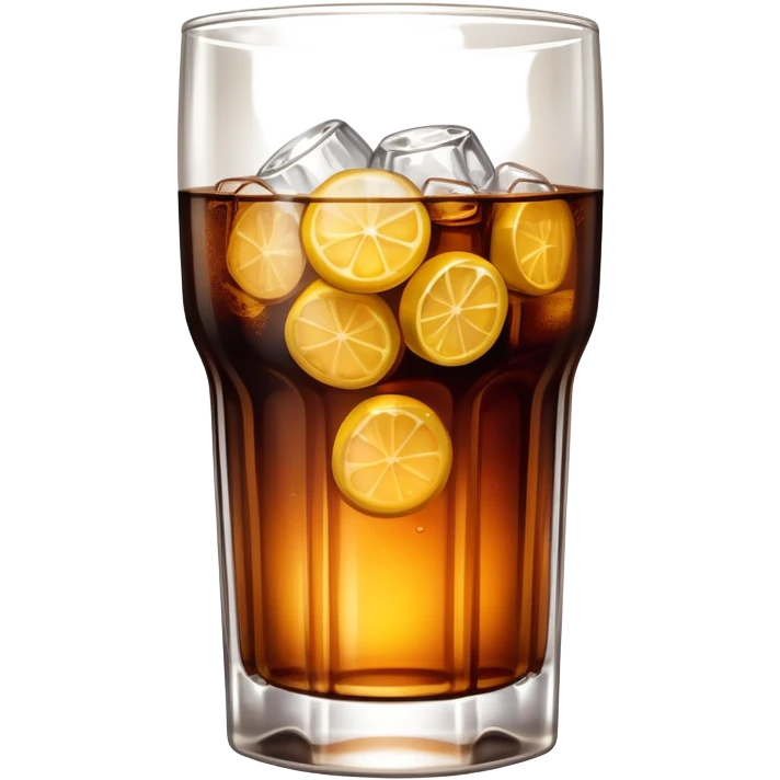 South African brandy and coke in a hi-ball glass straight glass no lemon emoji