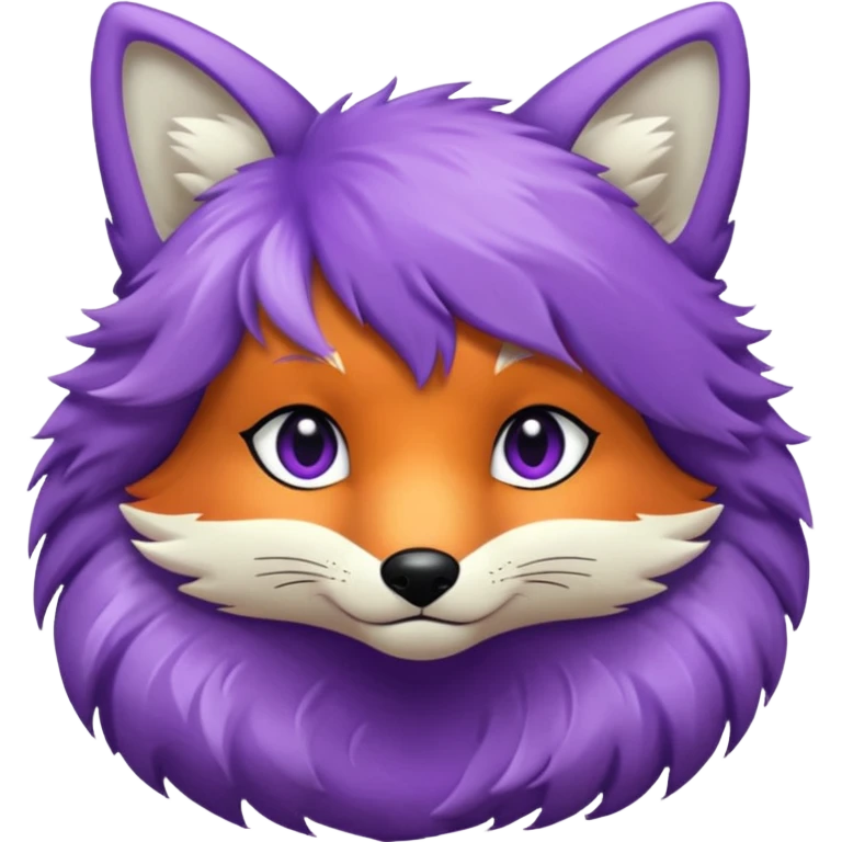 glitter purple and cian fox emoji