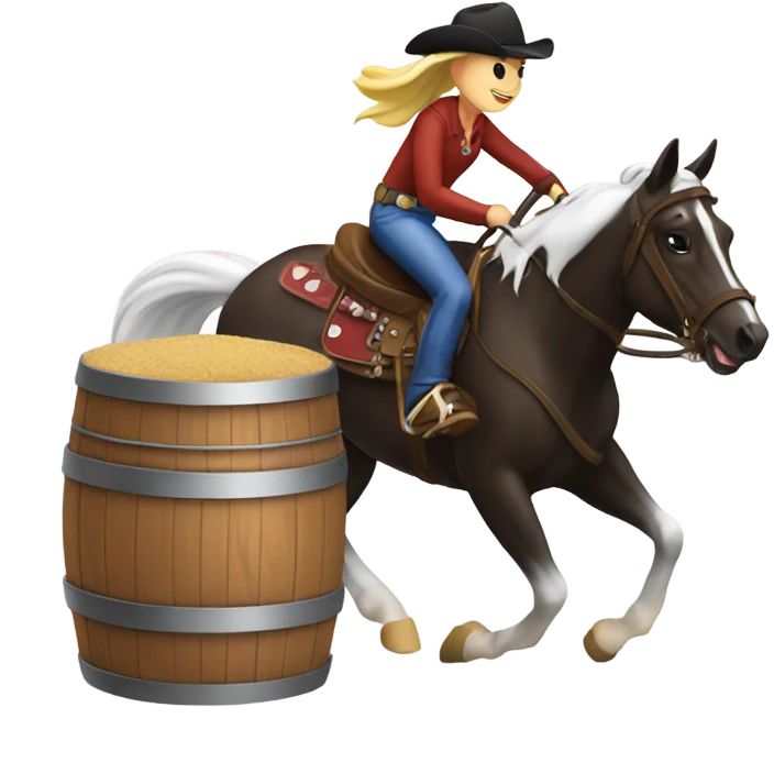 barrel racing horse with rider  emoji