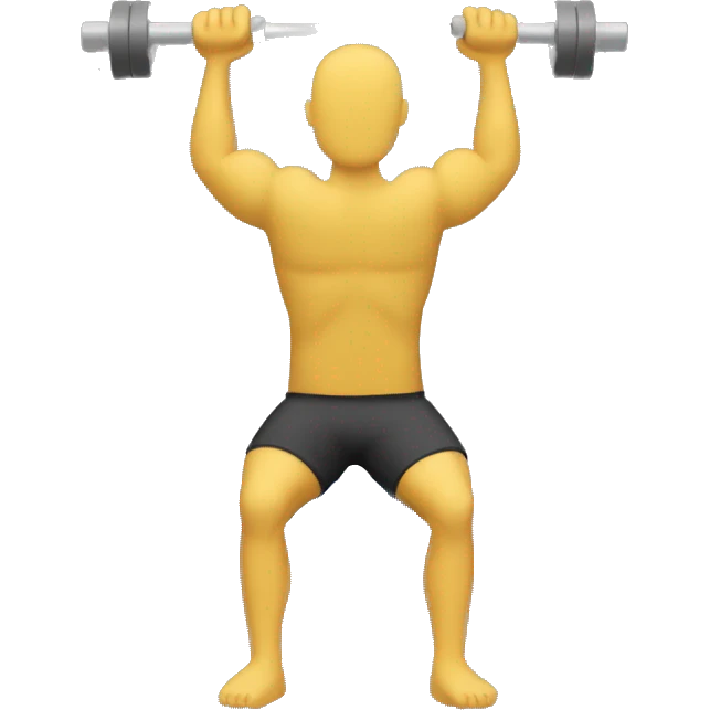 shoulder press viewed from back. yellow skin tone emoji