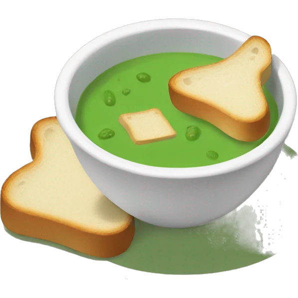 green soup with toast emoji