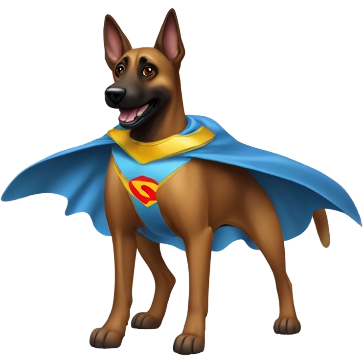 1 brown Malinois dog as the flying superhero Space ghost. emoji