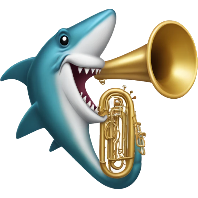 Hammerhead shark playing a tuba emoji