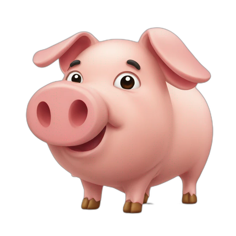 cochon avec un saucisson emoji