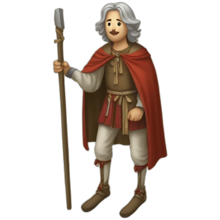 A person who walks on stilts, walking over them, medeival fair emoji