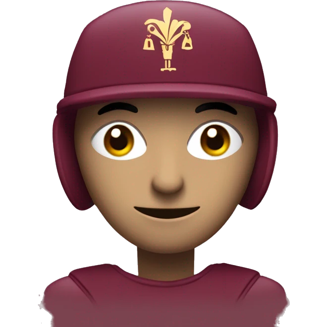 bot in claret color with the logo of Universidad Rey Juan Carlos in the background emoji