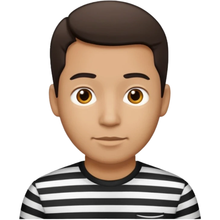 Man with black Striped Shirt not t shirt emoji