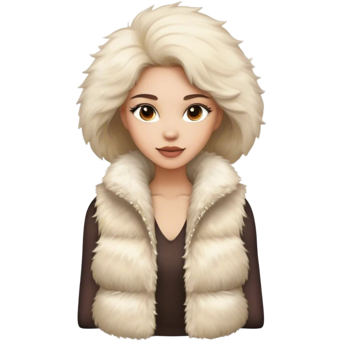A women's vest combining a fur-like texture with a fluffy finish, radiating luxury and style emoji
