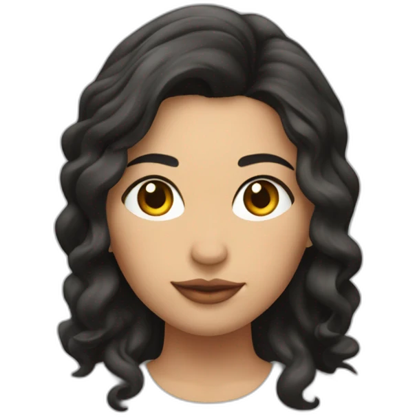 Mujer piel morena y cabello risado emoji