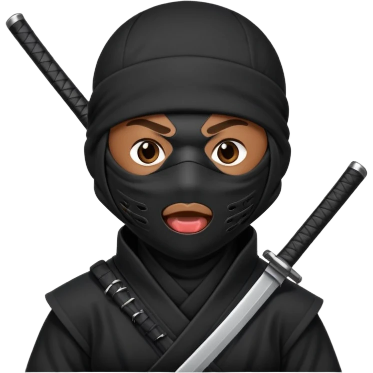A sussy ninjaa ninja sticking his toung out emoji