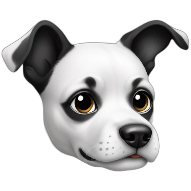 Dog-black-white-cute emoji