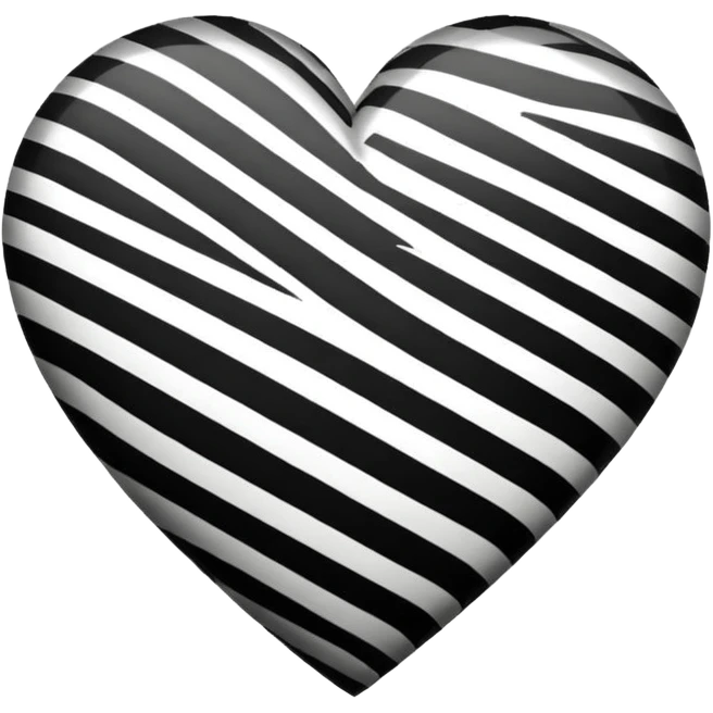 Heart with zébra strips emoji