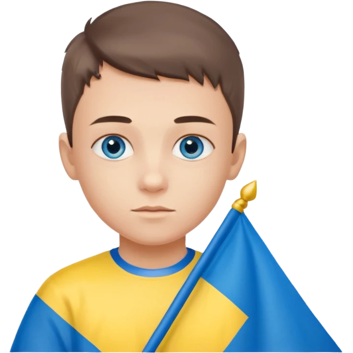 The Ukrainian boy with flag emoji