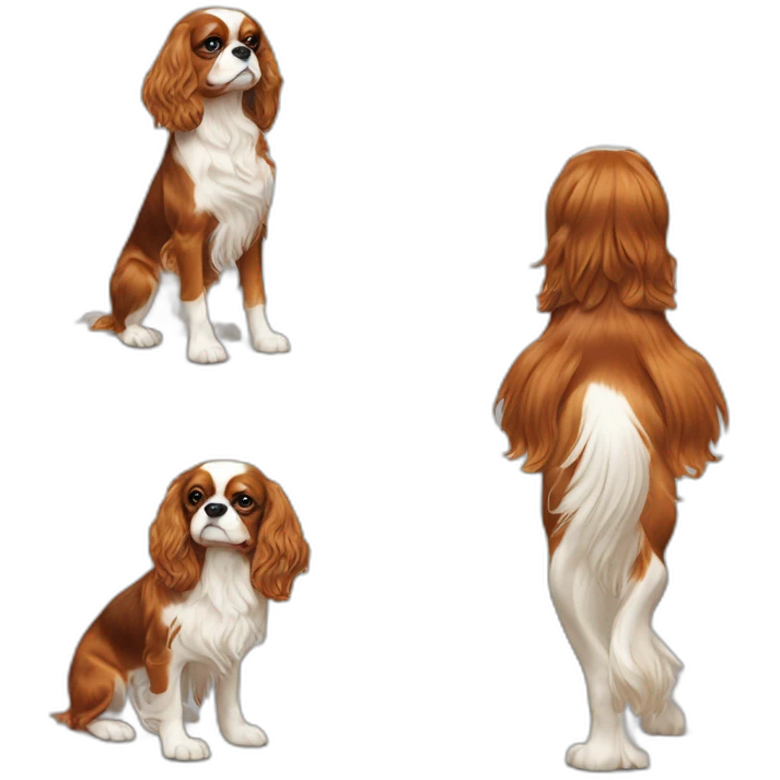 dog Cavalier King Charles Spaniel full height emoji