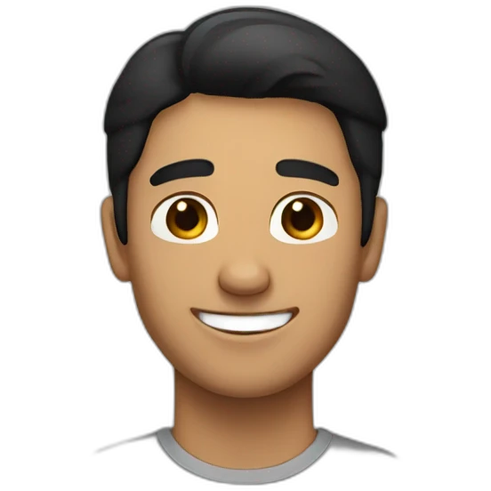 A brown smiling handsome man with black hair emoji