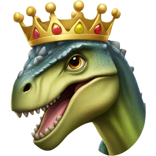 Dinosaur wearing a crown emoji