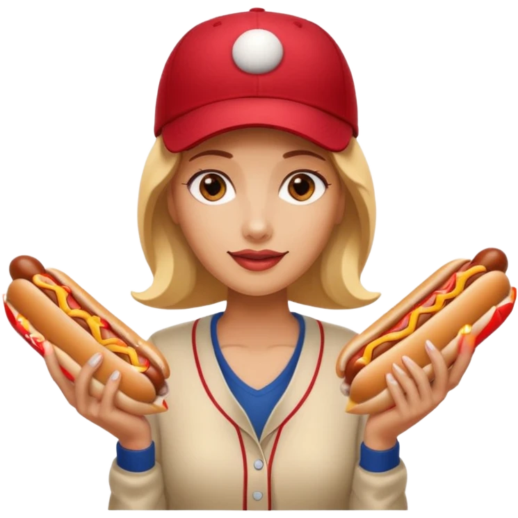Female with 3 hotdogs  emoji