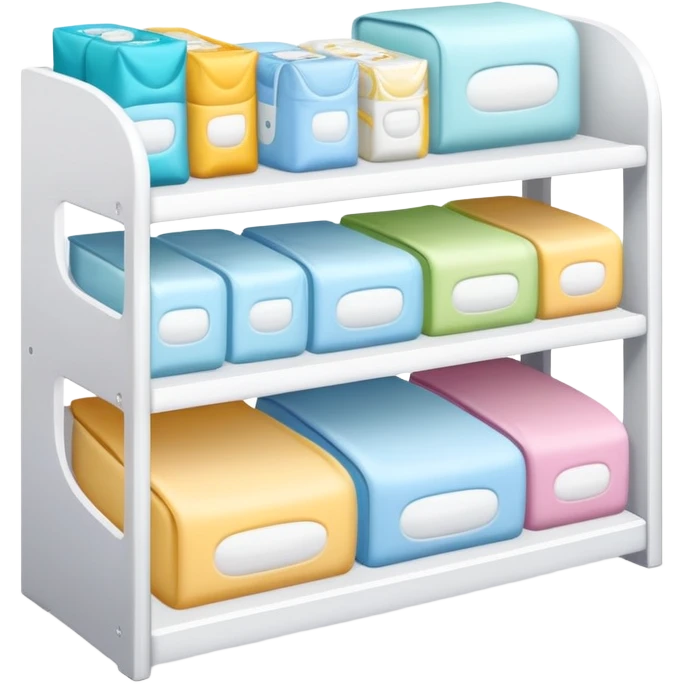 a simple retail/ drugstore shelf for diapers emoji
