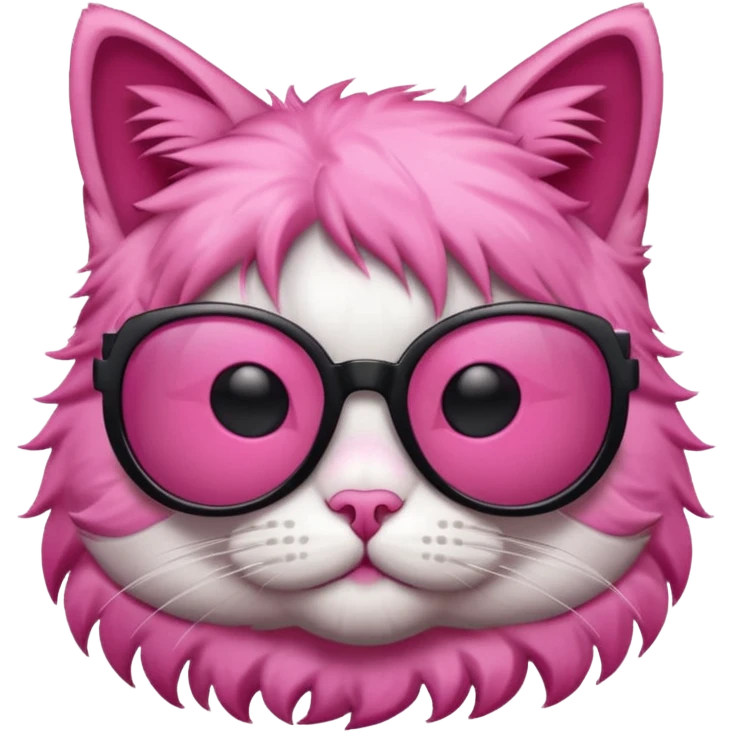 Cat with sunglasses pink color emoji