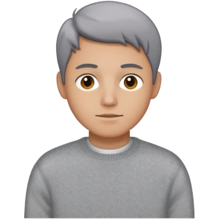 sweater abover shirt grey clothes and lil more hair emoji