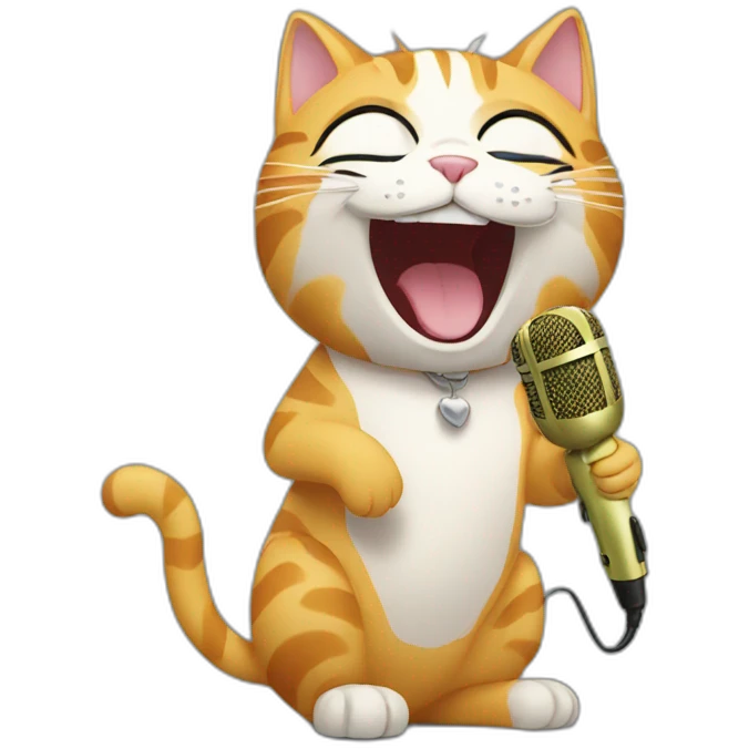 Cat singing emoji