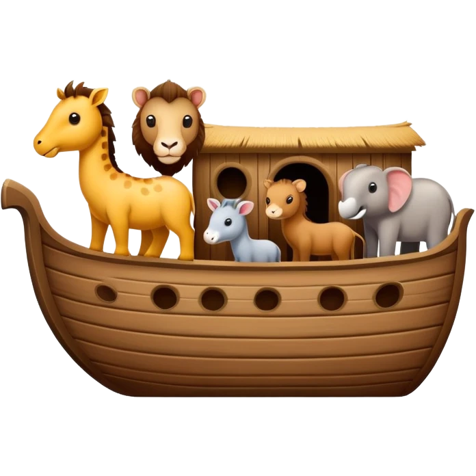 Pairs of animals lined up to enter Noah's ark emoji