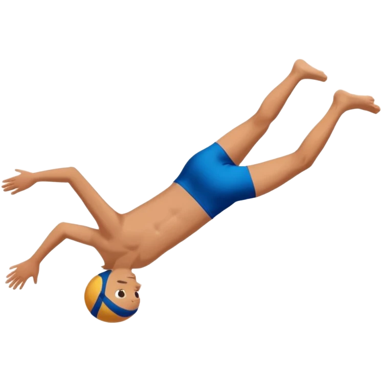 Kid doing a belly flop in to a pool full of water. Show the Swimmingpool emoji