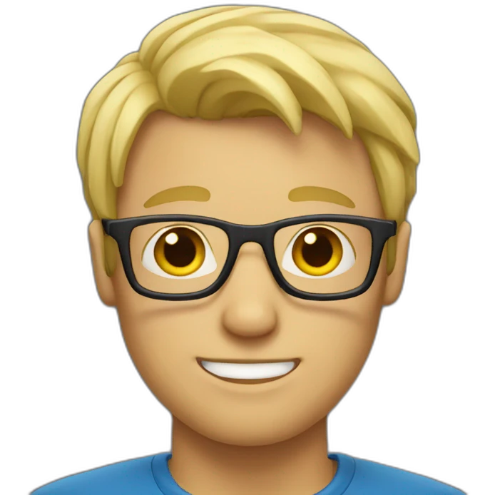 Blond man with glasses emoji