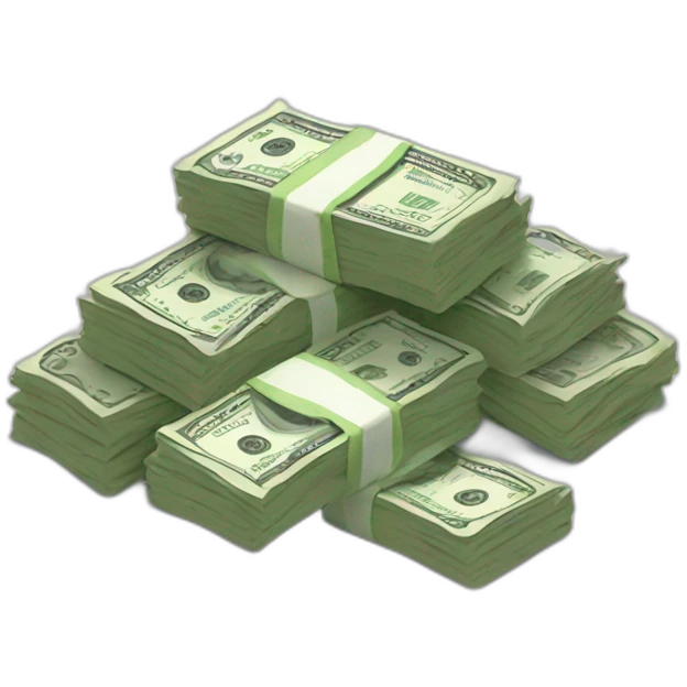 a pile of dollars in bundles emoji