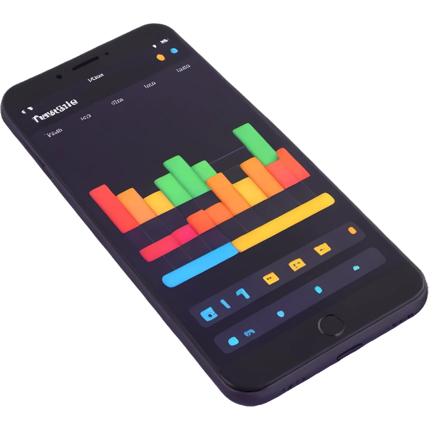 smartphone displaying music timeline app emoji