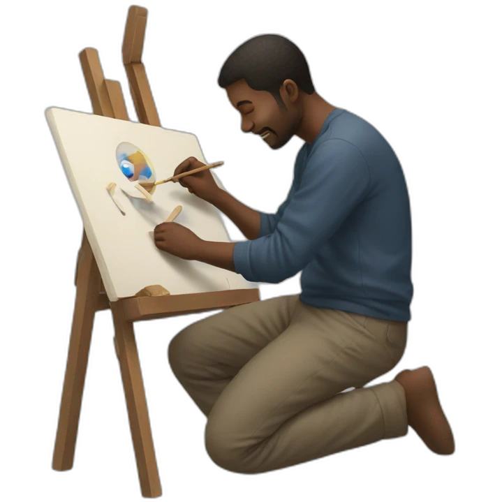 man creating artwork emoji