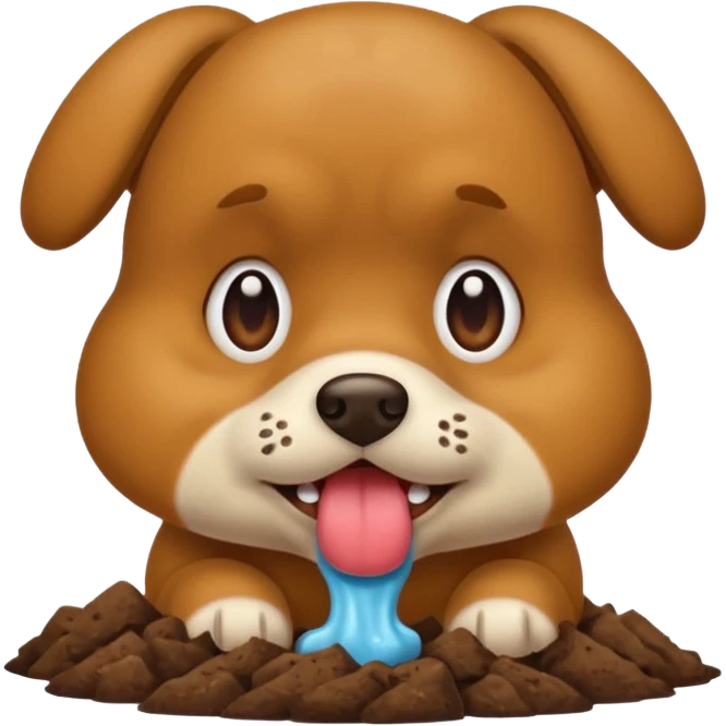 Dog eating poo emoji
