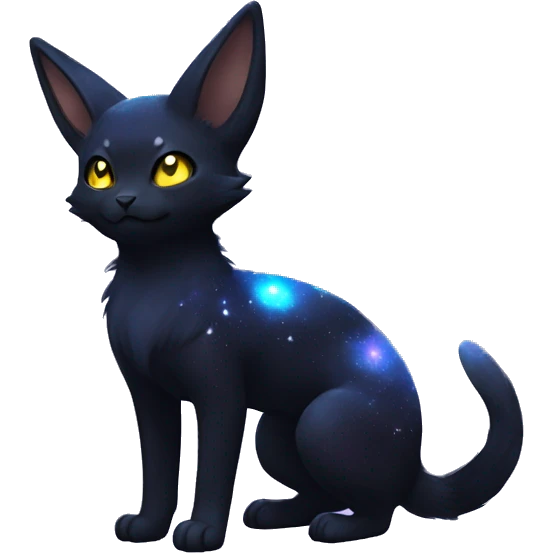 Nebula Galaxy Umbreon-Litten full body emoji