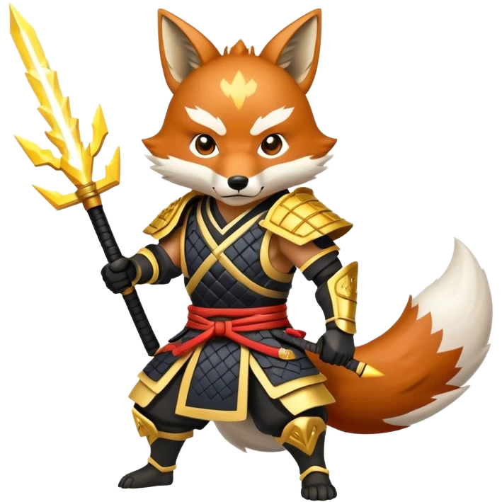 A fox samurai Warrior with lightning powers emoji